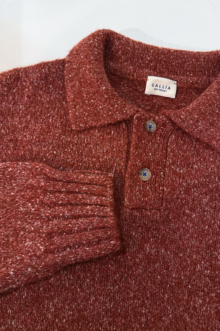 Gallia Knit Project Burgundy Harris Polo Jumper