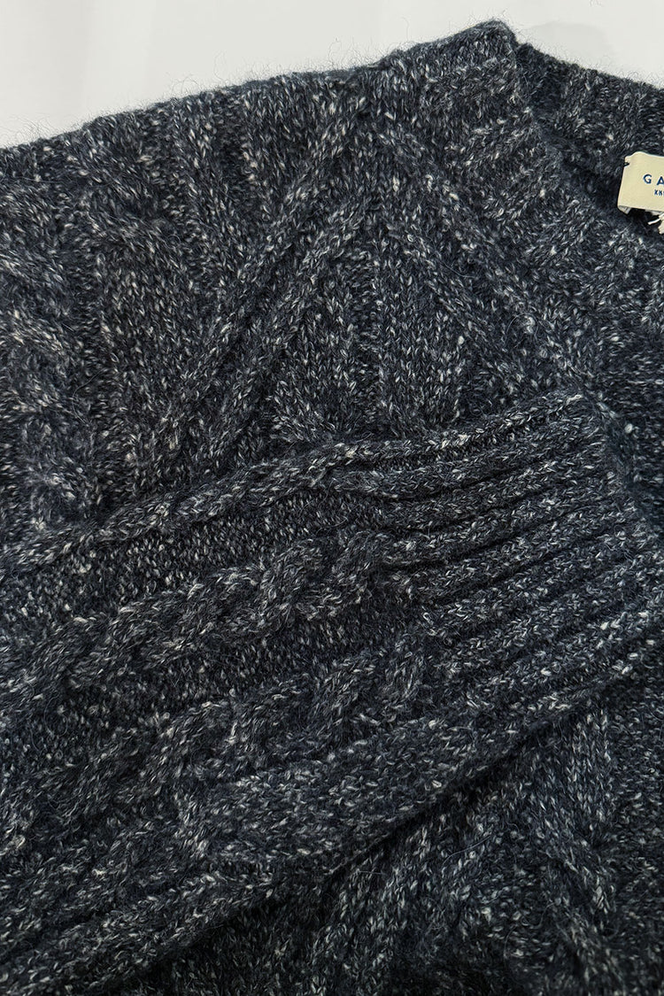 Gallia Knit Project Navy Garrett Fisherman Jumper