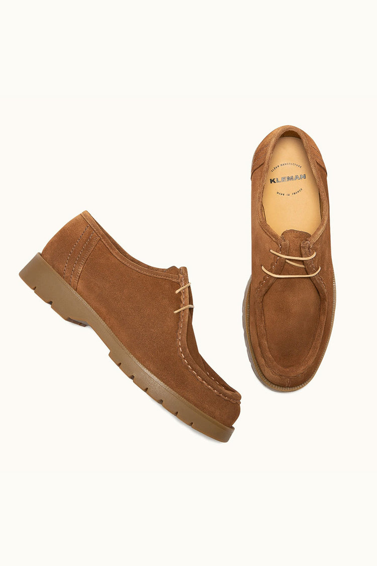 Kleman Cognac Padror VV Suede Lace Up Shoes Mens