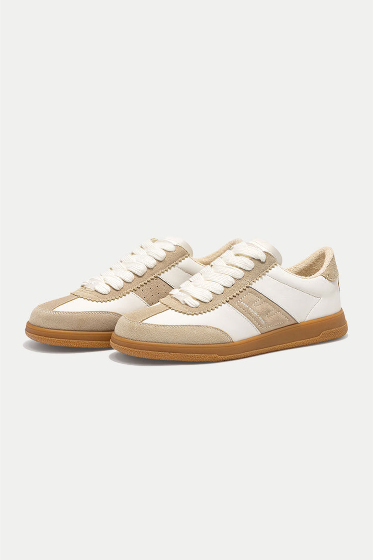 East Pacific Trade Beige White Santos Trainers Mens
