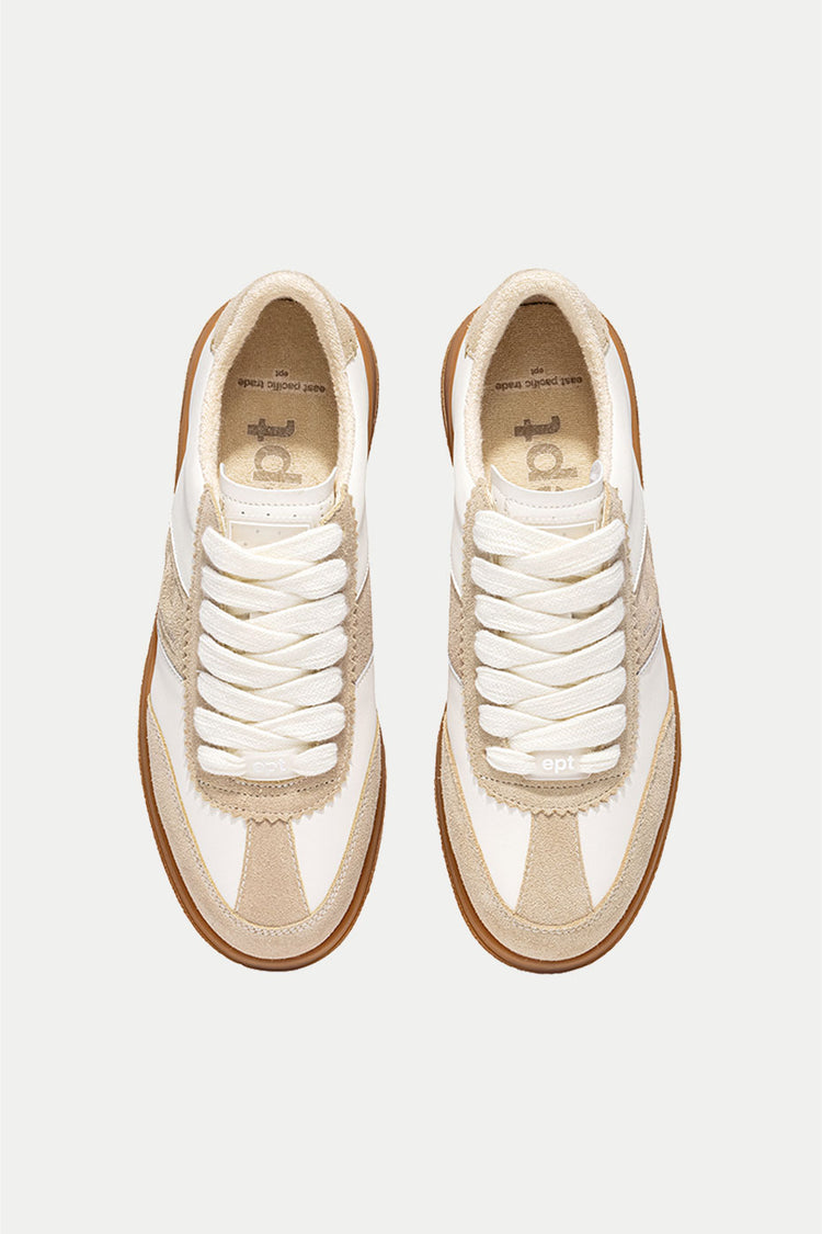 East Pacific Trade Beige White Santos Trainers Mens