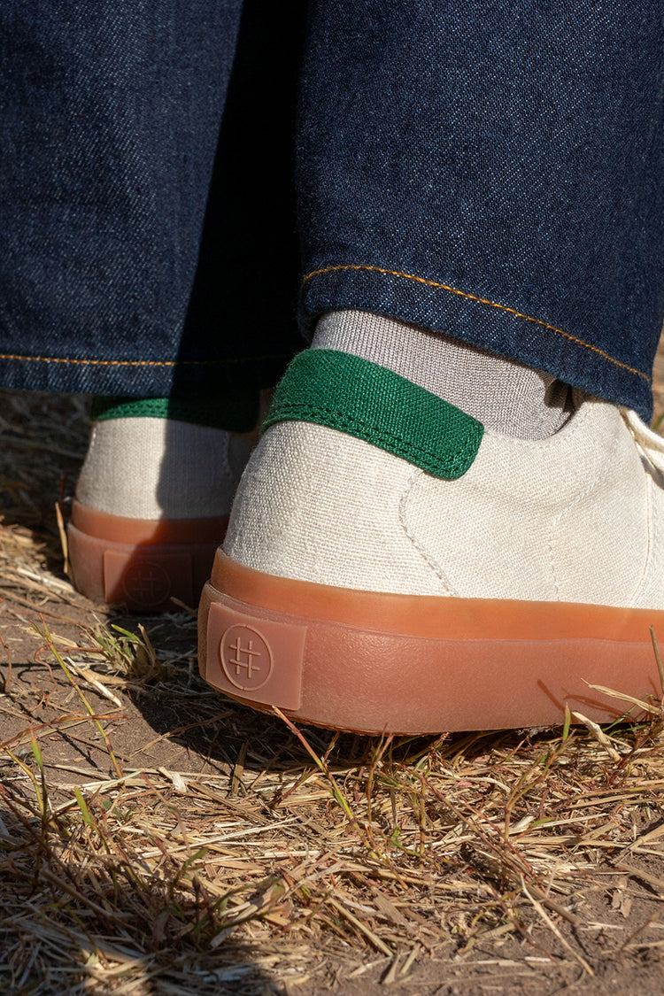 Collective Canvas Ecru Sage Veld Hemp Trainers Mens