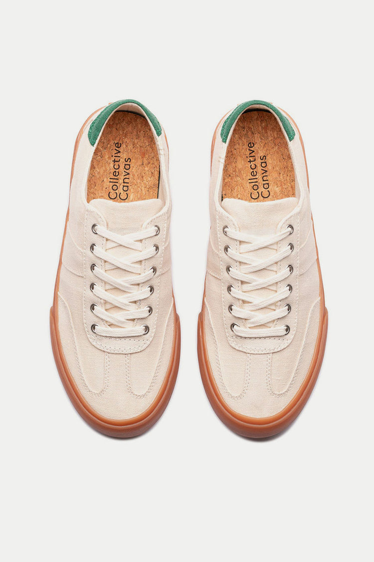 Collective Canvas Ecru Sage Veld Hemp Trainers Mens