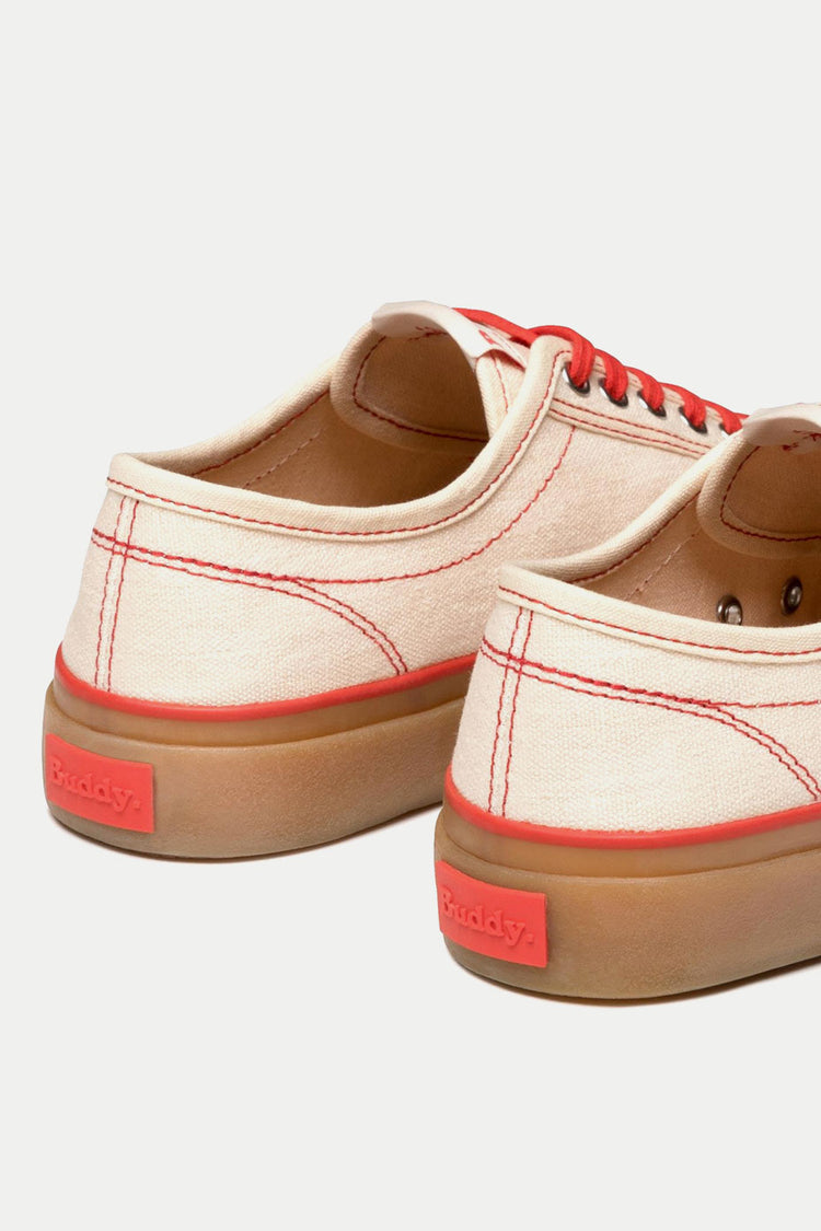 Collective Canvas Off White Red Buddy x CC Trainers Mens