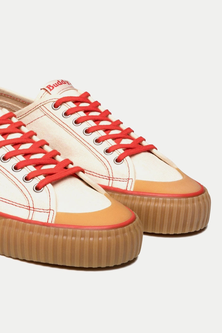 Collective Canvas Off White Red Buddy x CC Trainers Mens