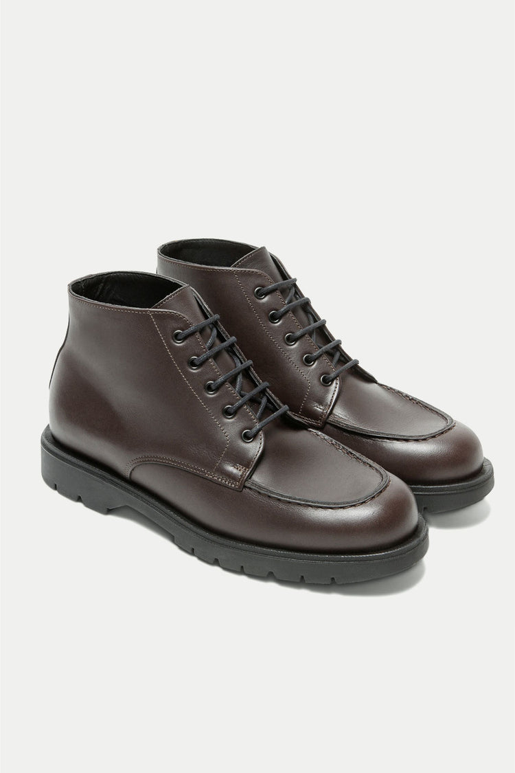 Kleman Brown Black Oxal KP Lace Up Boots Mens