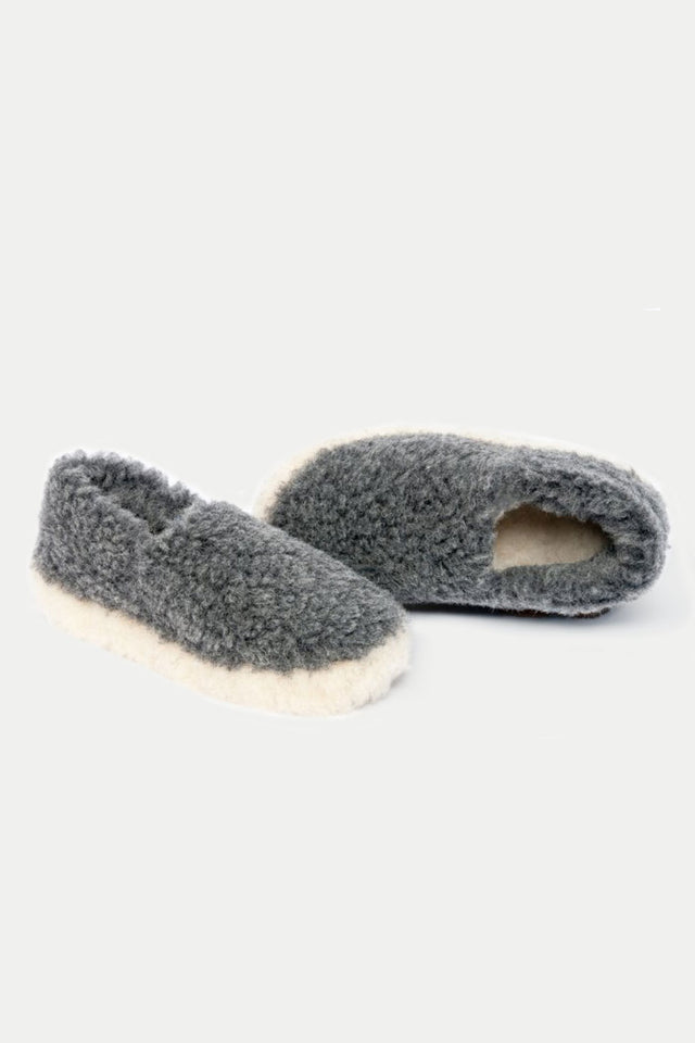 Yoko Wool Graphite Full Slippers Mens