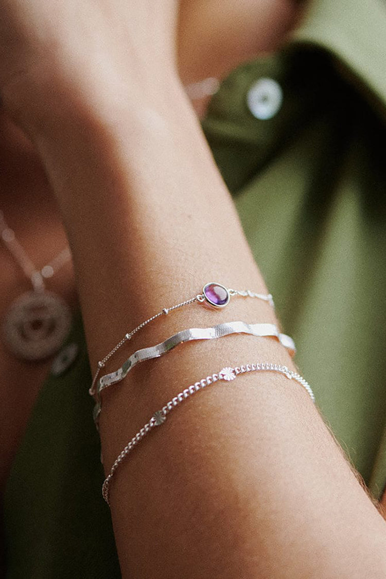 Daisy London Silver Estée Lalonde Sunburst Chain Bracelet