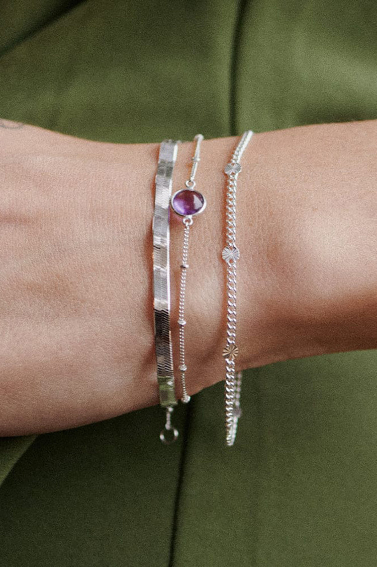 Daisy London Silver Estée Lalonde Sunburst Chain Bracelet