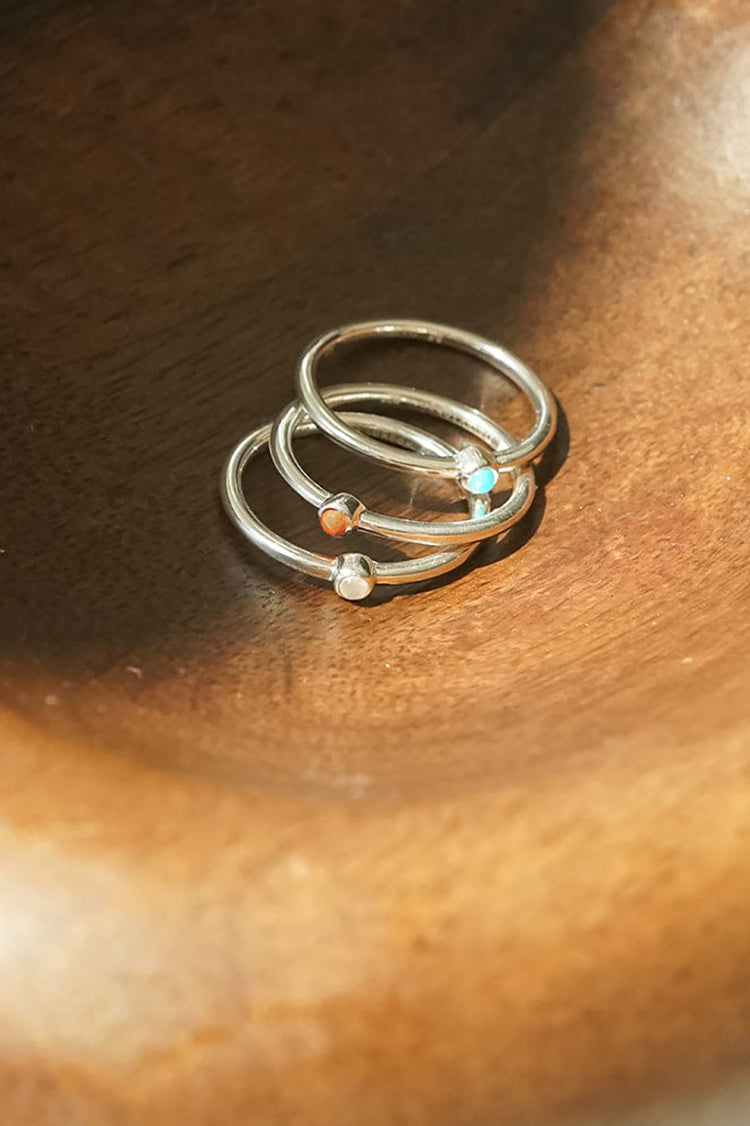 Daisy London Silver Rainbow Moonstone Healing Ring