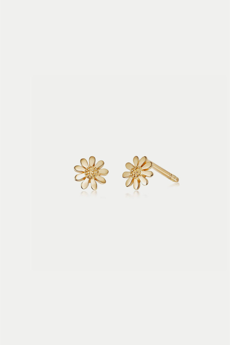 Daisy London Gold Plate Marguerite Daisy Stud Earrings