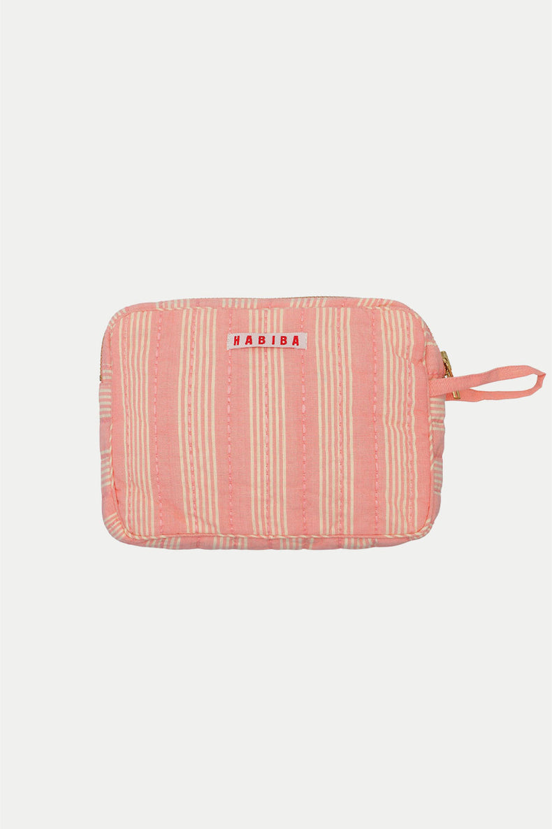 Habiba Flamingo Stockholm Stripe Makeup Clutch