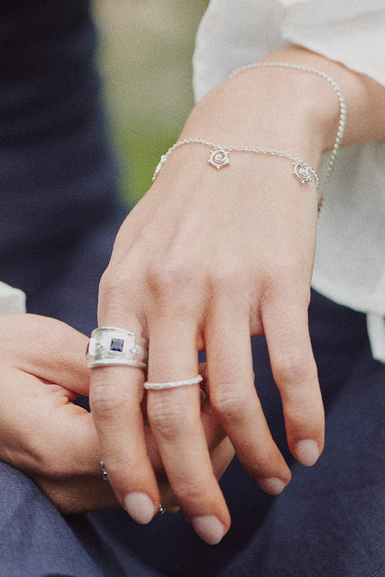 Daisy London Silver Spiral Sun Drop Bracelet