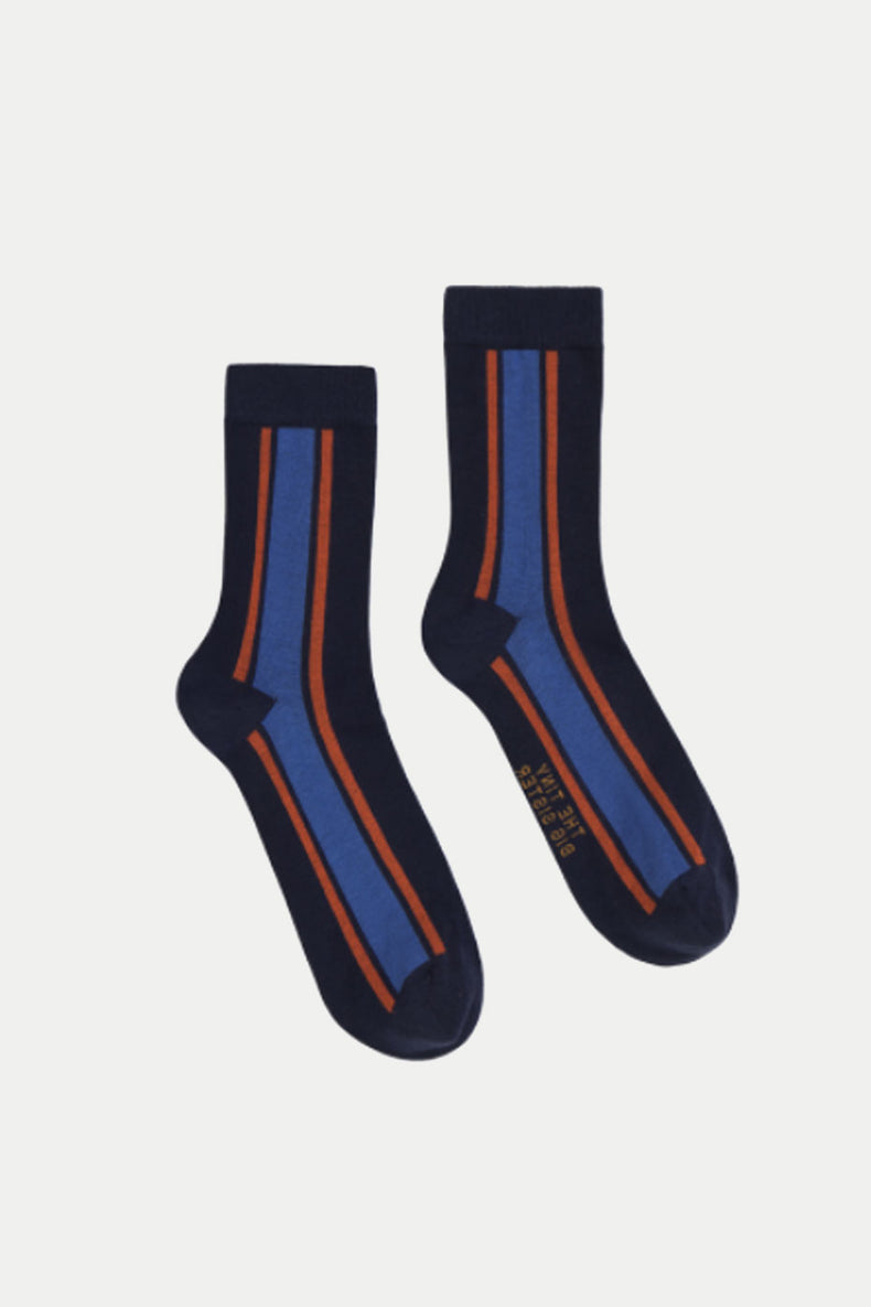 The Tiny Big Sister Navy Striped Socks