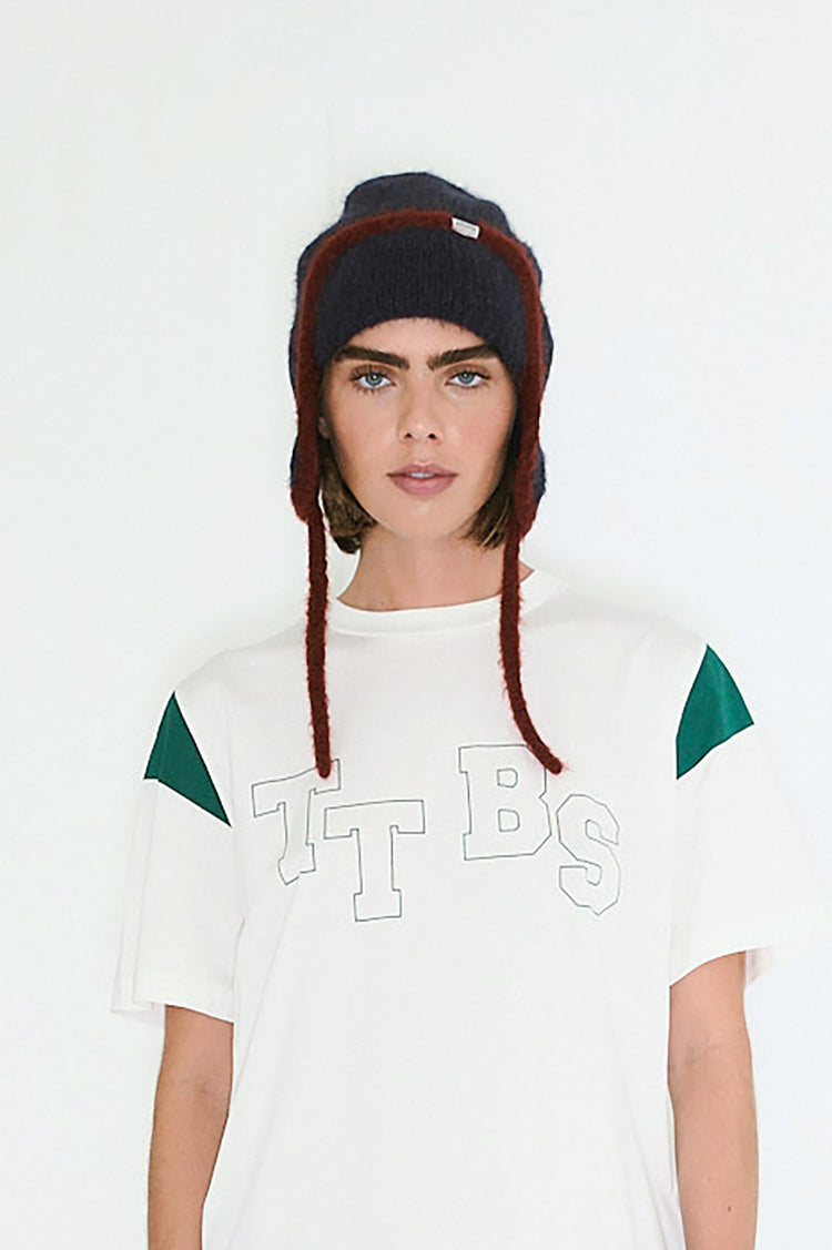 The Tiny Big Sister Navy Earflap Beanie