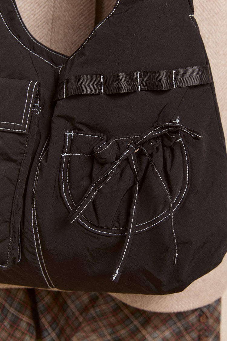 Damson Madder Black Multi Pocket Roisin Bag