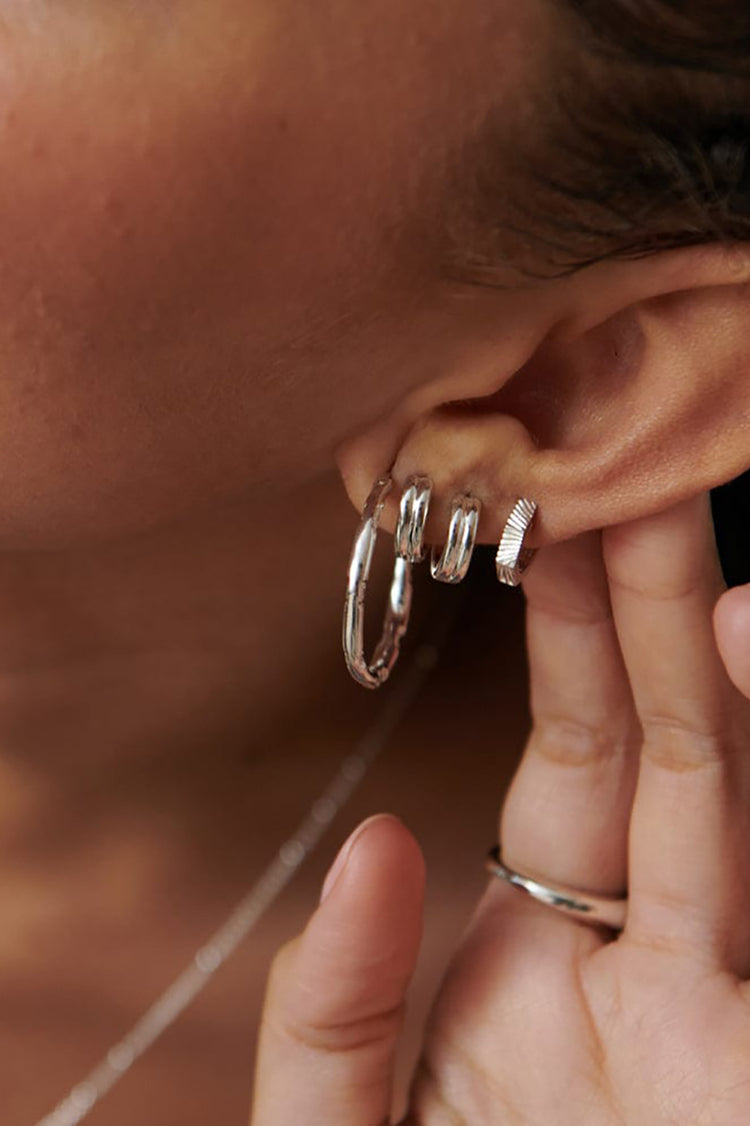 Daisy London Silver Estée Lalonde Octagonal Huggie Hoops