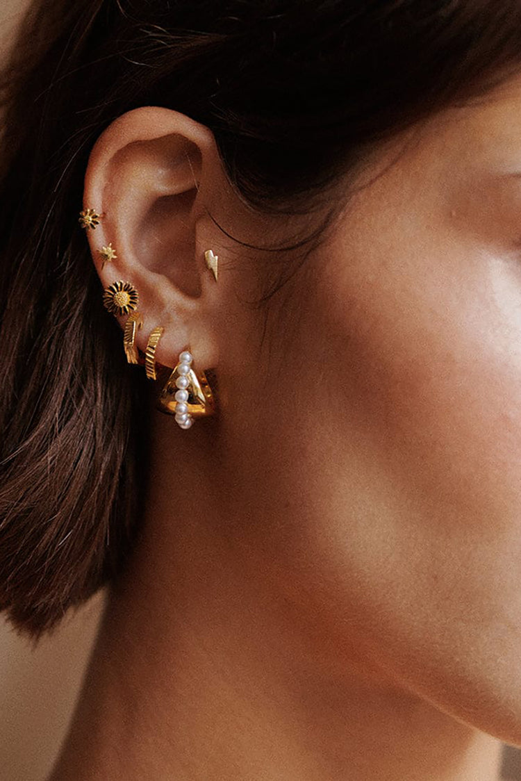 Daisy London Gold Plated Estée Lalonde Octagonal Huggie Hoops