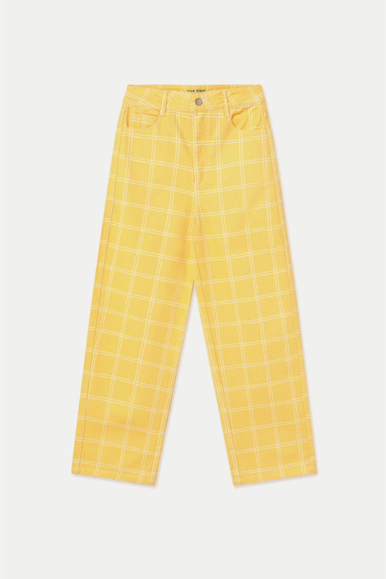 The Tiny Big Sister Mellow Yellow Check Berta Long Denim