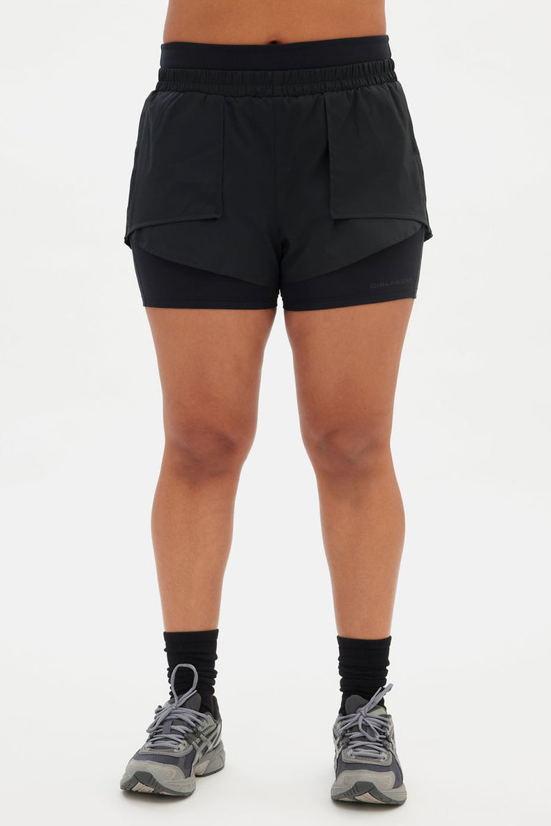 Girlfriend Collective Black Fallon Trail Shorts