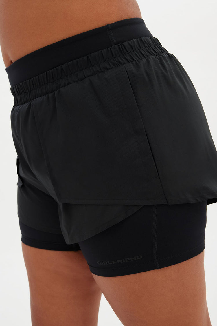 Girlfriend Collective Black Fallon Trail Shorts