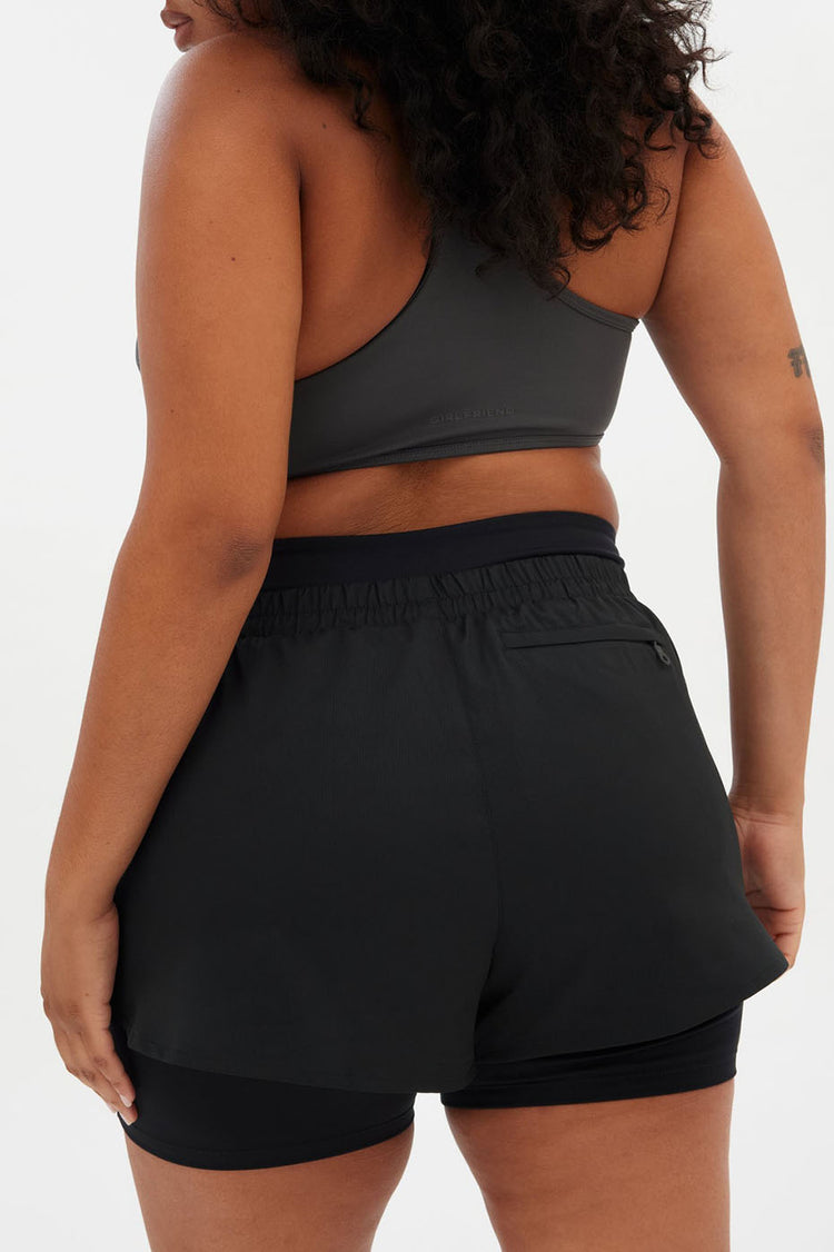 Girlfriend Collective Black Fallon Trail Shorts