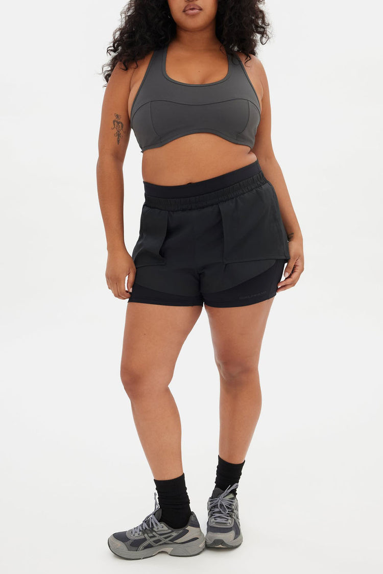 Girlfriend Collective Black Fallon Trail Shorts