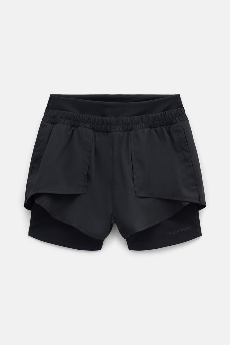 Girlfriend Collective Black Fallon Trail Shorts