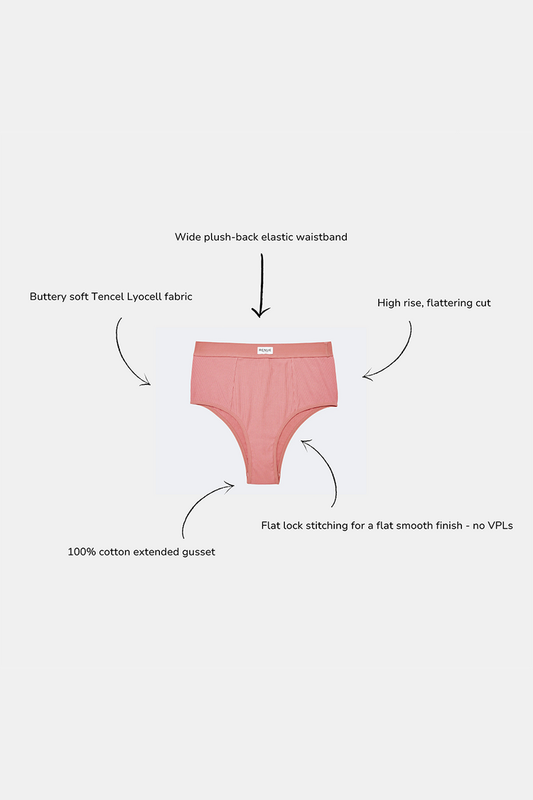 Renue Dusty Pink High Rise Boy Briefs
