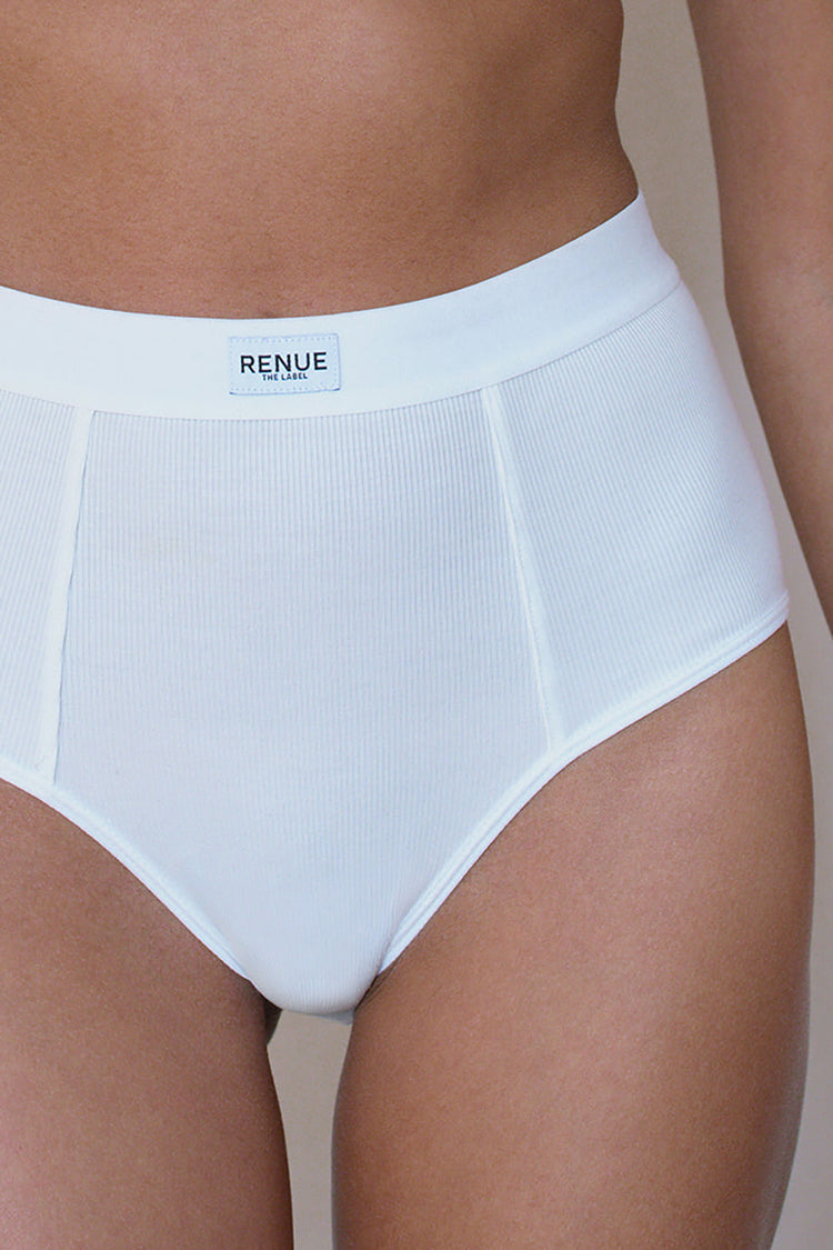 Renue White High Rise Boy Briefs