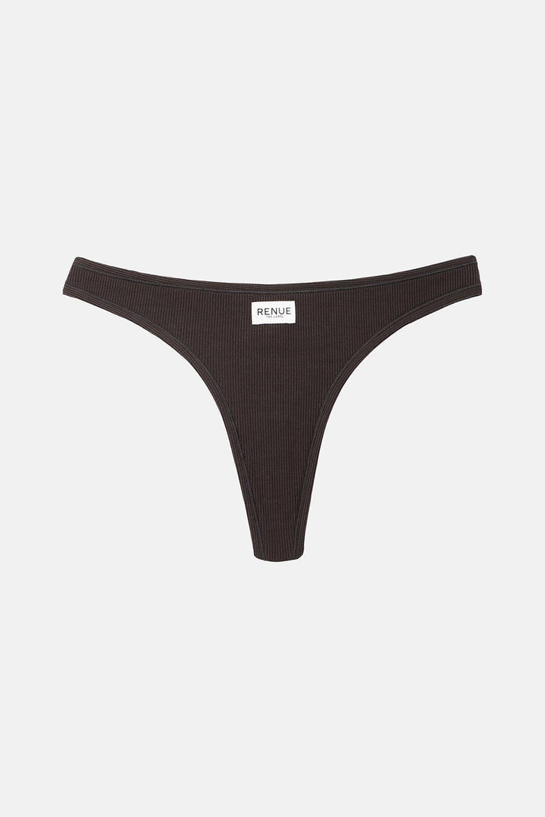 Renue Espresso Ribbed Tencel Thong