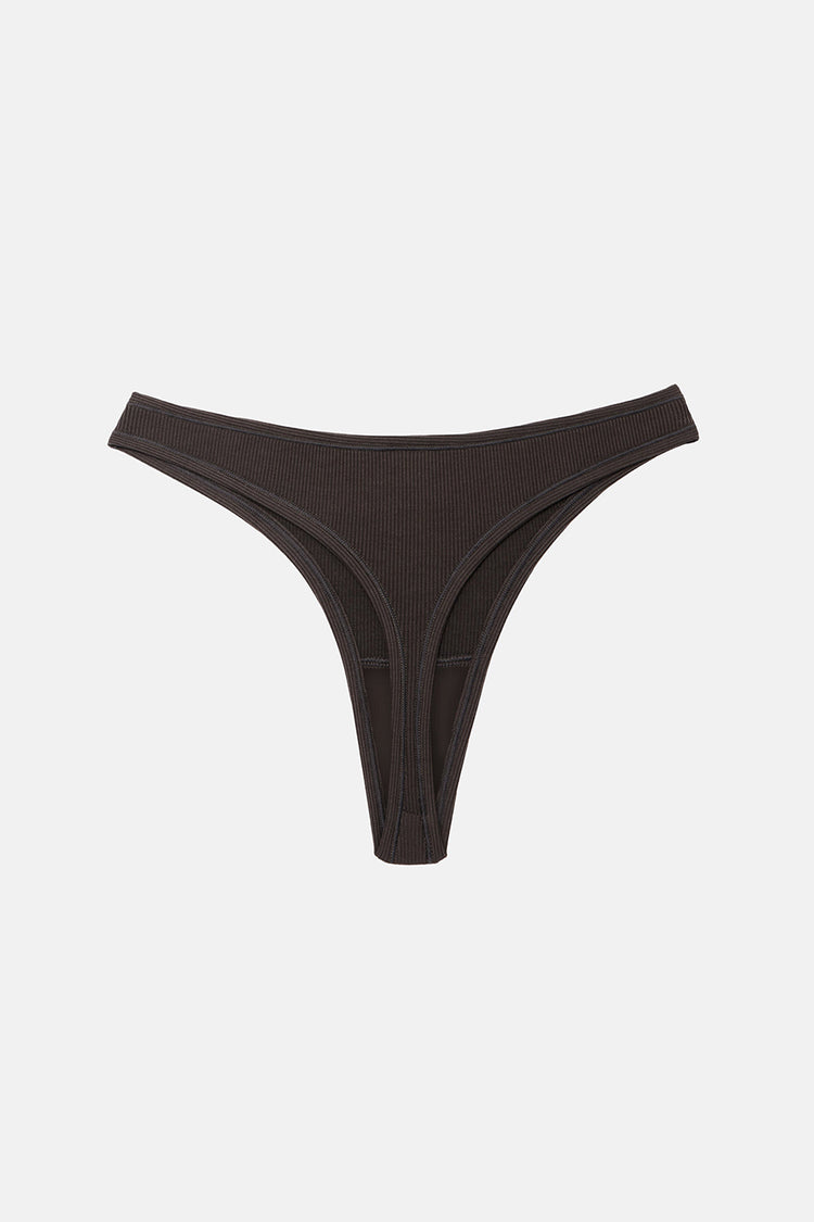 Renue Espresso Ribbed Tencel Thong