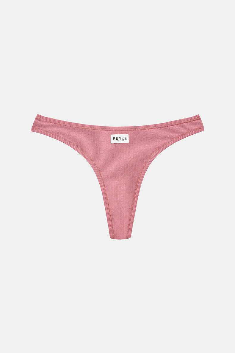 Renue Dusty Pink Ribbed Tencel Thong