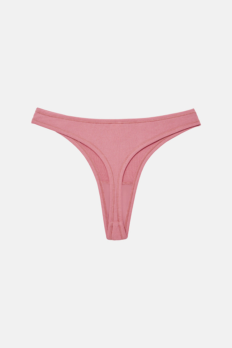 Renue Dusty Pink Ribbed Tencel Thong