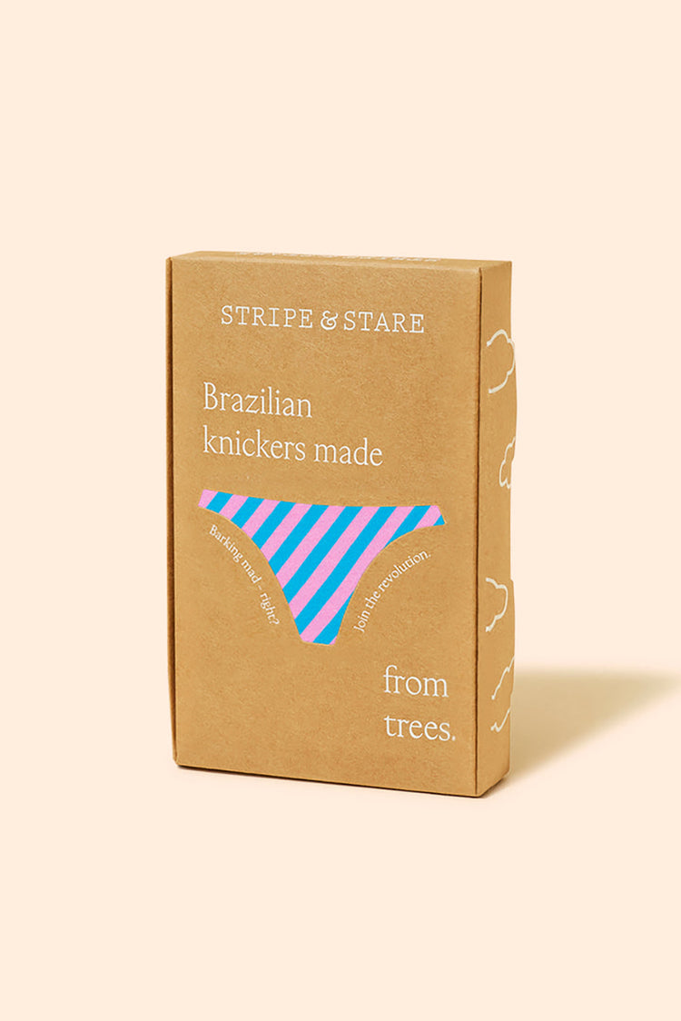 Stripe & Stare Blue Lollipop Stripe Brazilian Knicker
