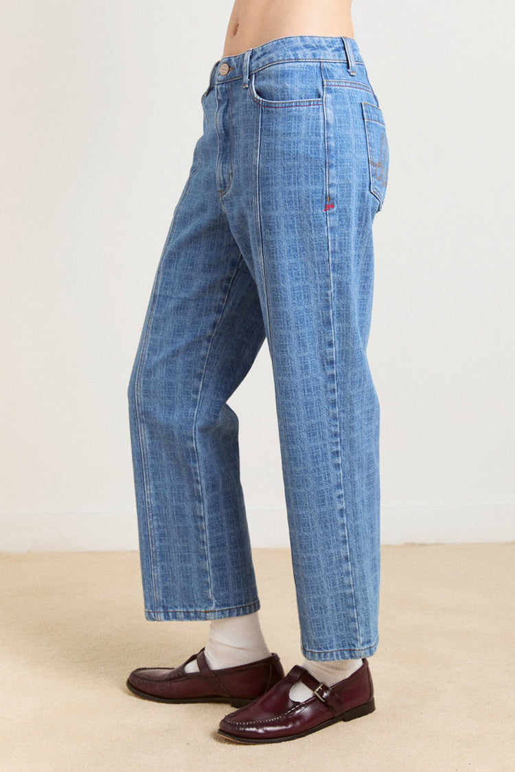 Damson Madder Blue Laser Check Tovie Jeans