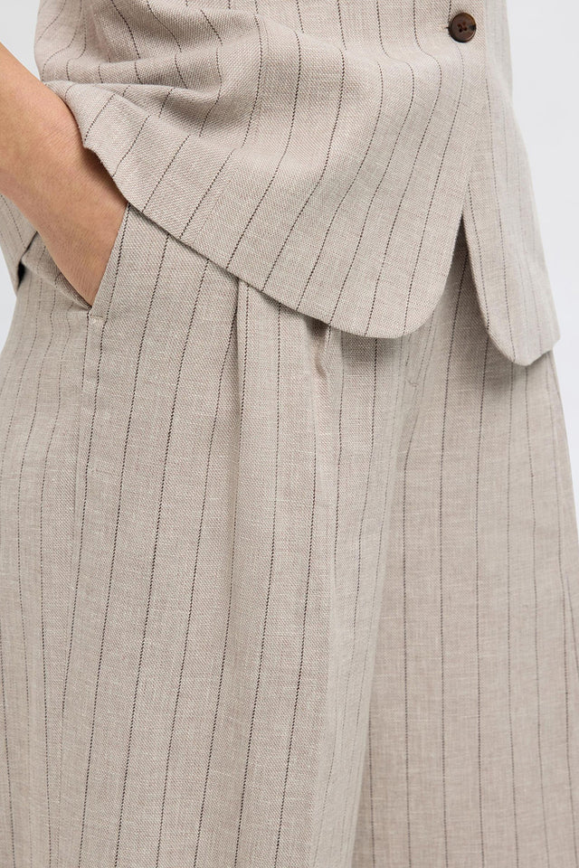 Selected Femme Oatmeal Vilka Extra Wide Pants