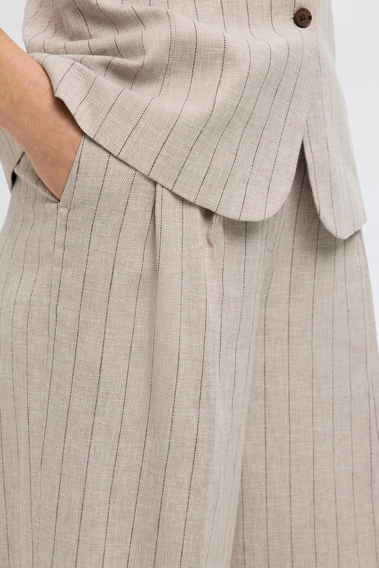 Selected Femme Oatmeal Vilka Extra Wide Pants