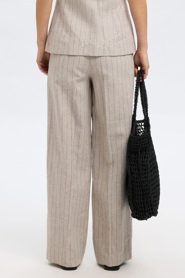 Selected Femme Oatmeal Vilka Extra Wide Pants