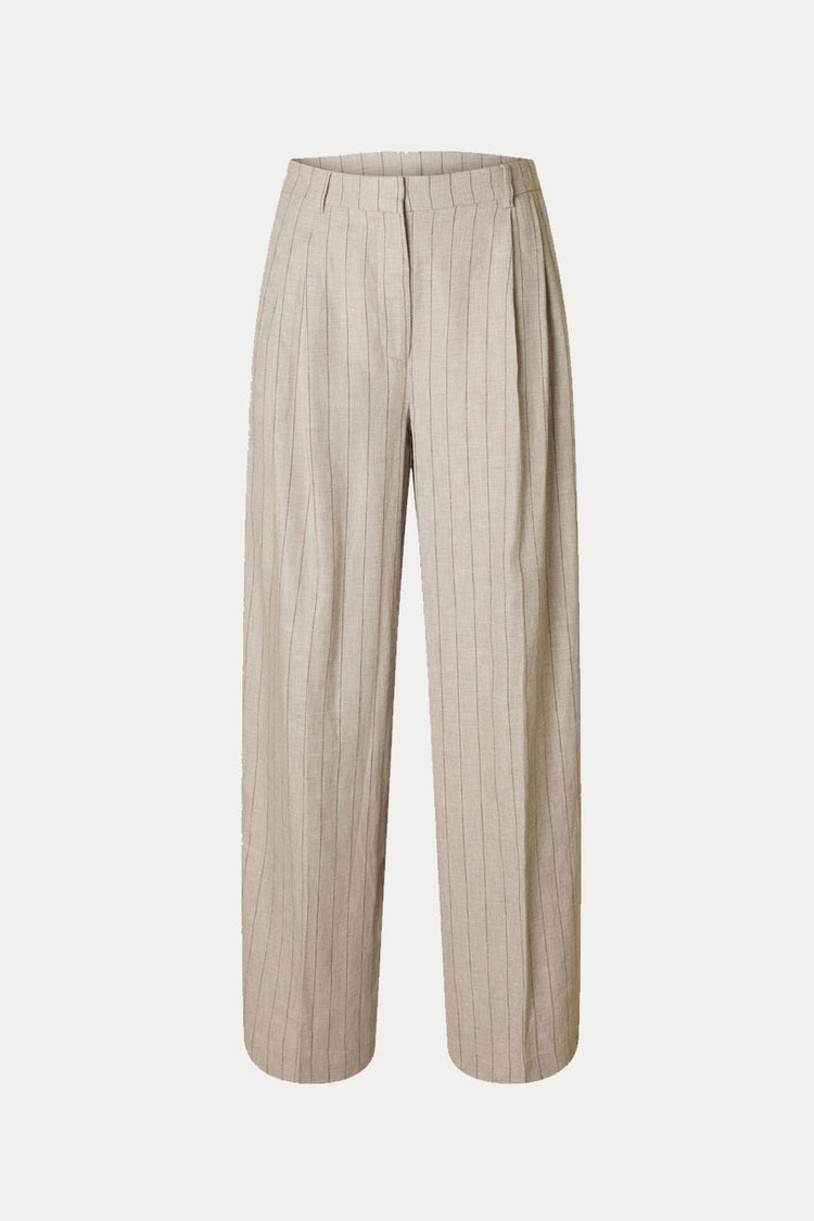 Selected Femme Oatmeal Vilka Extra Wide Pants