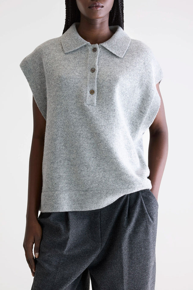 Bellerose Heather Grey Ameson Sleeveless Sweater