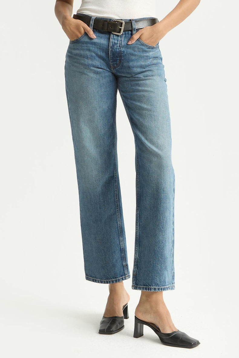 Dala Smoke Blue Alley Mid Rise Ankle Jeans