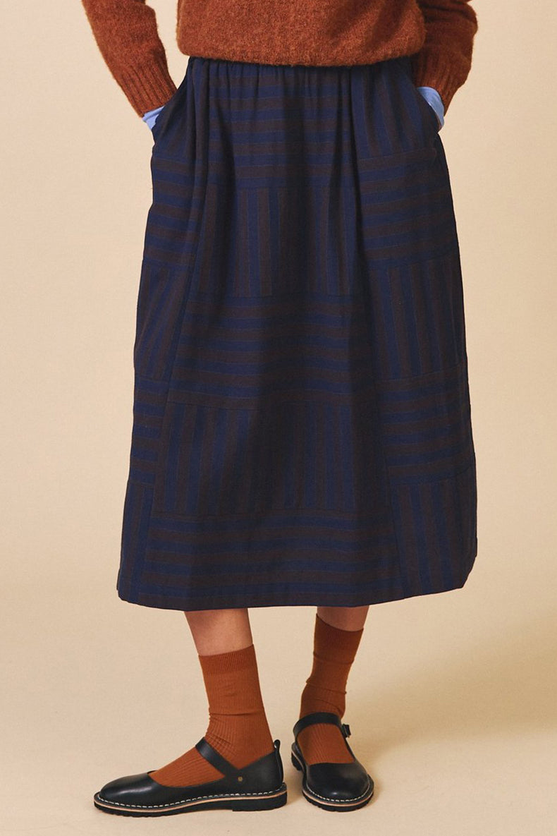 Sideline Indigo Stripe Sky Skirt