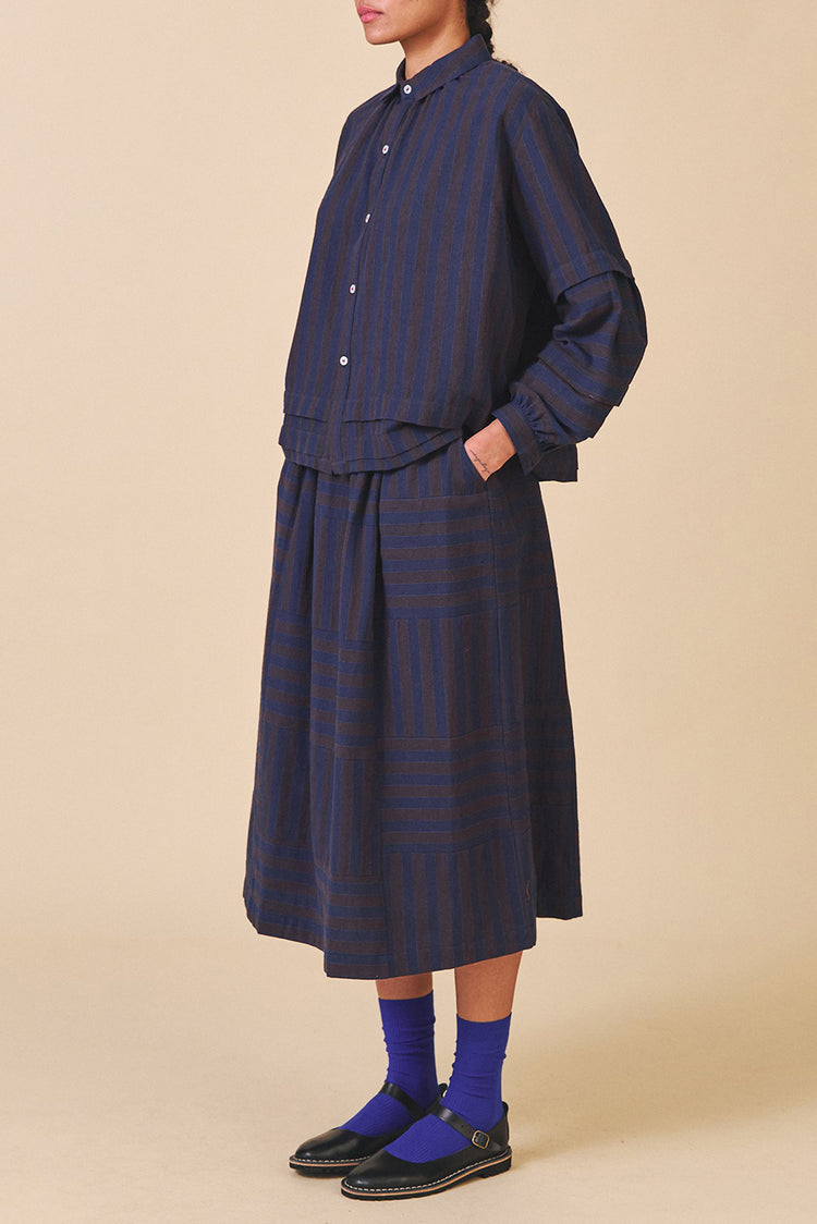 Sideline Indigo Stripe Sky Skirt
