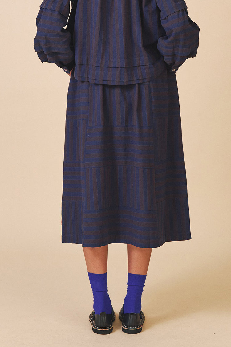 Sideline Indigo Stripe Sky Skirt