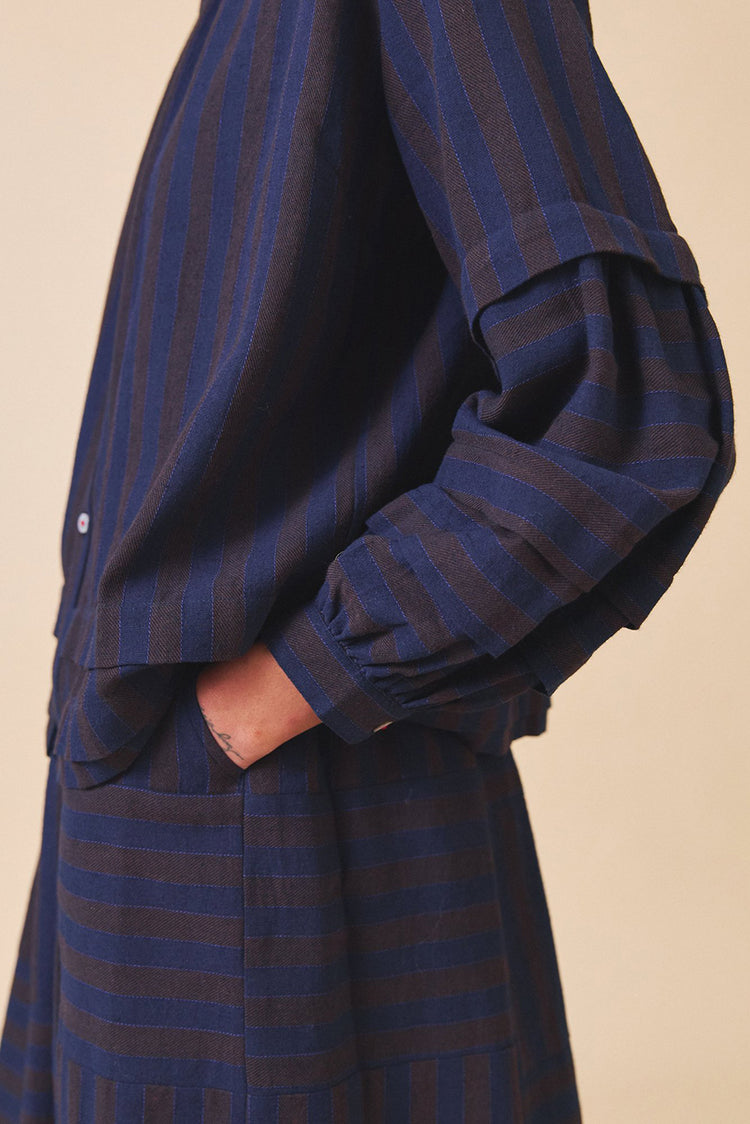 Sideline Indigo Stripe Sky Skirt