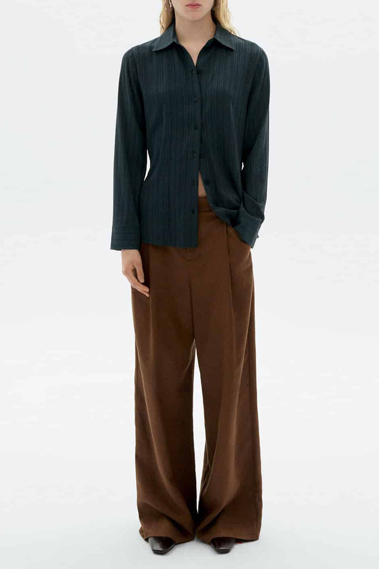 Thinking Mu Dark Green Katha Blouse