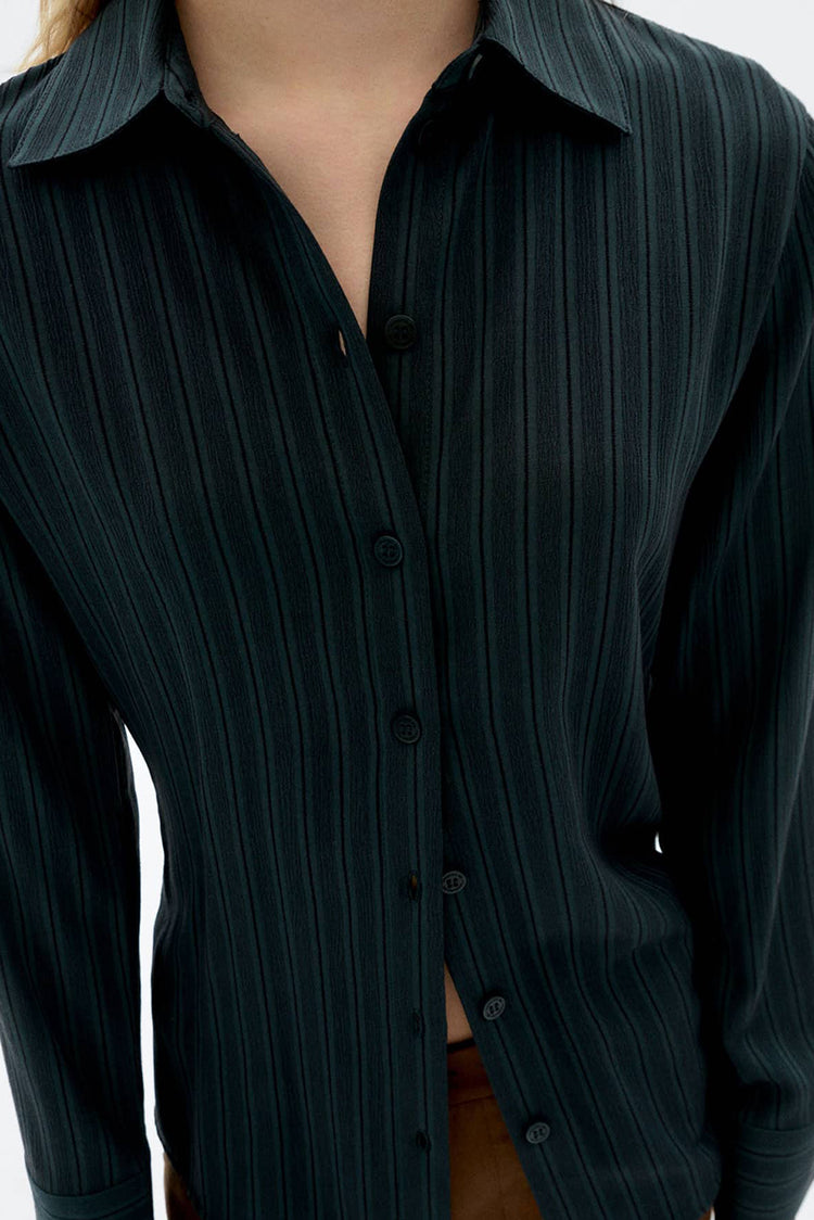 Thinking Mu Dark Green Katha Blouse