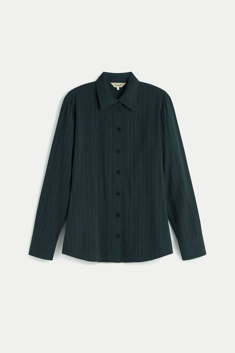 Thinking Mu Dark Green Katha Blouse