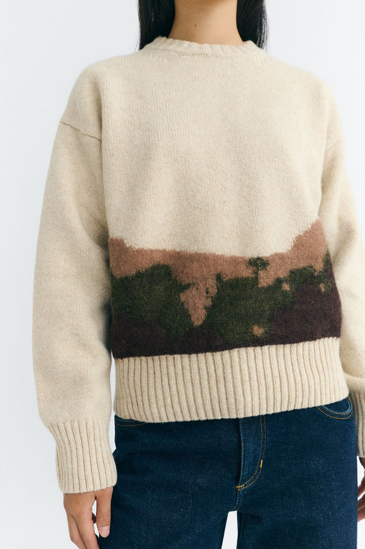 Thinking Mu Ecru Petra Knitted Sweater